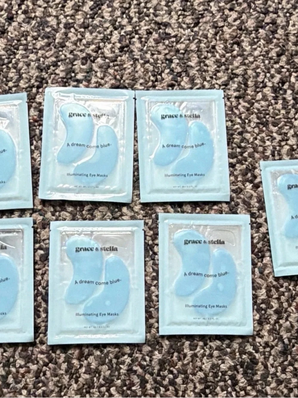 Lot of 7 grace & stella Blue Illuminating Eye Masks